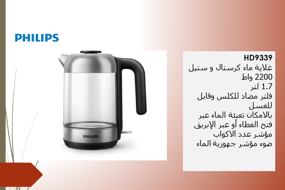 Glass Kettle - light, 1.7 litre HD9339/81