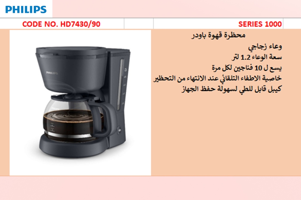 Philips Drip Coffee Maker 1000 Series HD7430/90